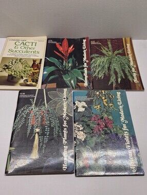 Lot Of 5 70s Houseplant Growing And Care Booklets Vintage Plants Cacti Succulent